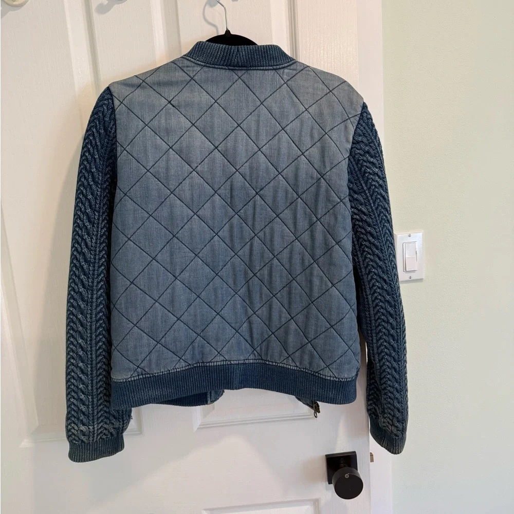 Women’s Denim Bomber Jacket - Picture 2 of 3